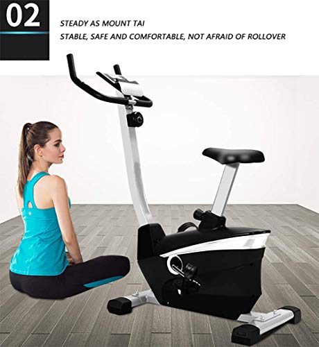 ZYCWBW Bicicleta Estática de Spinning Profesional Ajustable Resistencia, Pantalla LCD, Bicicleta Fitness de Gimnasio Ejercicio con Volante de Inercia, Sillín Ajustable, Máx.150kg