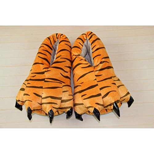 ZYCX123 1 Zapatos de la Pata Lindo par de Animales de Pelo del Animal Relleno de Zapatos Traje Animal de la Felpa Suave Garra Inicio Zapatillas Zapatillas para los niños del tamaño 30~34, Tigre