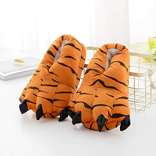 ZYCX123 1 Zapatos de la Pata Lindo par de Animales de Pelo del Animal Relleno de Zapatos Traje Animal de la Felpa Suave Garra Inicio Zapatillas Zapatillas para los niños del tamaño 30~34, Tigre