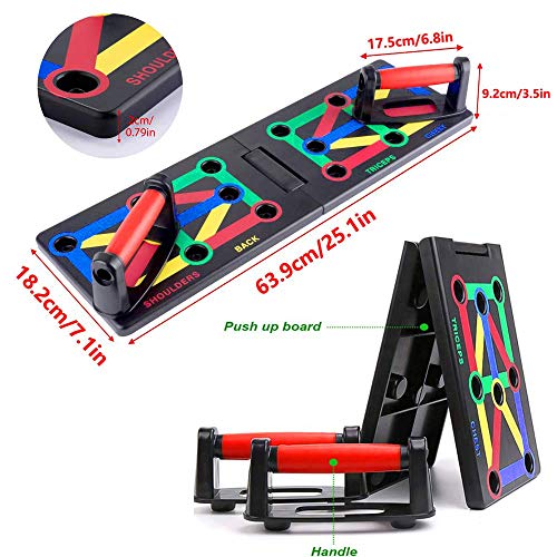 ZYEZI 9 en 1 Push Up Board Tablero, Plegable Rack Tabla Board Soporte portátil para Flexiones, Sistema de Gimnasio, Entrenamiento, para Entrenamiento Corporal y Fitness ZYEZI 9 en 1 Push Up Board Tablero, Plegable Rack Tabla Board Soporte portátil para Flexiones, Sistema de Gimnasio, Entrenamiento, para Entrenamiento Corporal y Fitness