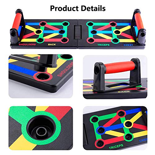 ZYEZI 9 en 1 Push Up Board Tablero, Plegable Rack Tabla Board Soporte portátil para Flexiones, Sistema de Gimnasio, Entrenamiento, para Entrenamiento Corporal y Fitness ZYEZI 9 en 1 Push Up Board Tablero, Plegable Rack Tabla Board Soporte portátil para Flexiones, Sistema de Gimnasio, Entrenamiento, para Entrenamiento Corporal y Fitness