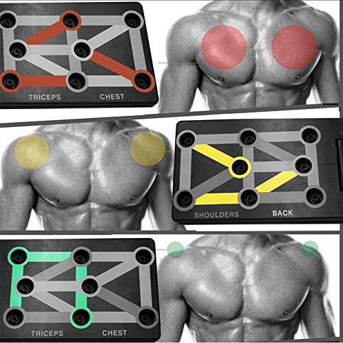 ZYEZI 9 en 1 Push Up Board Tablero, Plegable Rack Tabla Board Soporte portátil para Flexiones, Sistema de Gimnasio, Entrenamiento, para Entrenamiento Corporal y Fitness