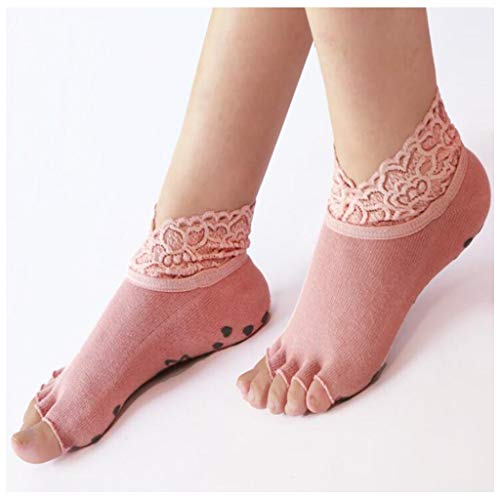 ZYLE Señoras de Encaje Finger Calcetines, Pilates Aptitud Calcetines Antideslizantes Piso Calcetines (Color : A) ZYLE Señoras de Encaje Finger Calcetines, Pilates Aptitud Calcetines Antideslizantes Piso Calcetines (Color : A)