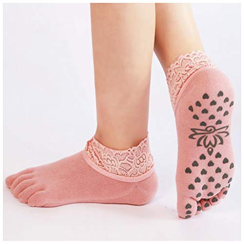 ZYLE Señoras de Encaje Finger Calcetines, Pilates Aptitud Calcetines Antideslizantes Piso Calcetines (Color : A) ZYLE Señoras de Encaje Finger Calcetines, Pilates Aptitud Calcetines Antideslizantes Piso Calcetines (Color : A)