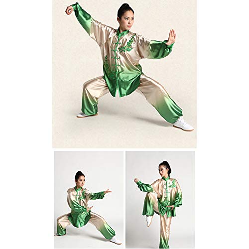 ZYQDRZ Ropa De Ejercicio Matutino Jinji, Ropa De Tai Chi, Ropa De Artes Marciales De Tai Chi con Bordado De PerforacióN En Caliente, Ropa De Ejercicio, Ropa De ActuacióN De Seda Y SatéN,B,M