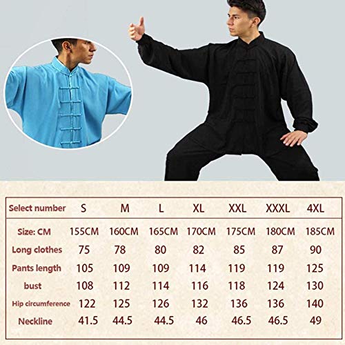 ZYQDRZ Ropa De Tai Chi De AlgodóN Puro Chino, Ropa De Tai Chi De AlgodóN Y Seda, Ropa De Ejercicio, Ropa De Tai Chi Gruesa Y De Gran TamañO,B,M