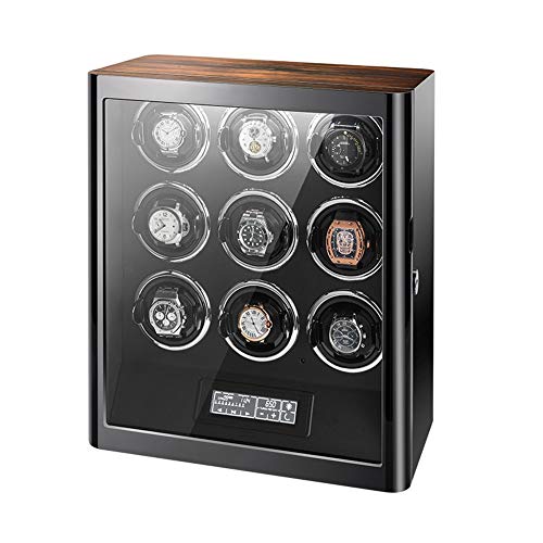 Zyy Automático Cajas Giratorias para Relojes, Quiet Mabuchi Motors, con Pantalla LCD De Control Táctil, Control Remoto Y 5 Modos De Rotación, 6 Bobinador Posiciones Caja De Madera (Color : B)