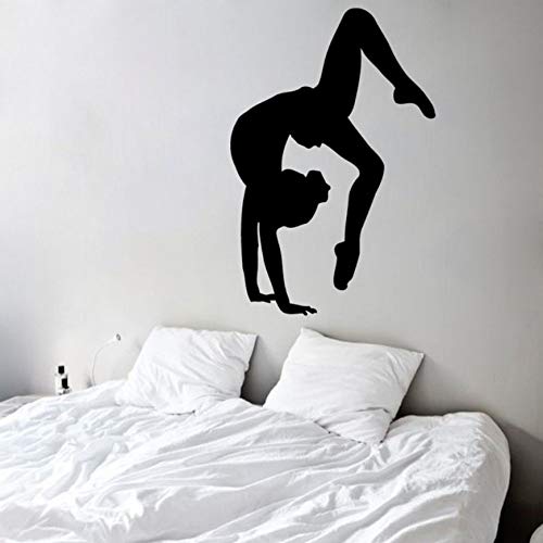 zzlfn3lv Pegatinas de Pared artísticas vinilos Decorativos vinilos artísticos en Vinilo Gimnasia rítmica niñas Dormitorio vinilos Decorativos creativos vinilos Decorativos 1 Negro 37x57cm.