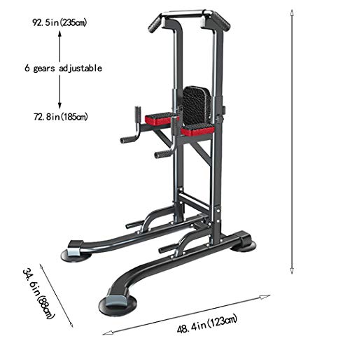 ZZLYY Torre de Potencia, Power Tower Entrenamiento de Fuerza Equipo de Ejercicio de Fitness, Alquiler de Gimnasio en Altura Ajustable Ajustable Fitness Multifunción