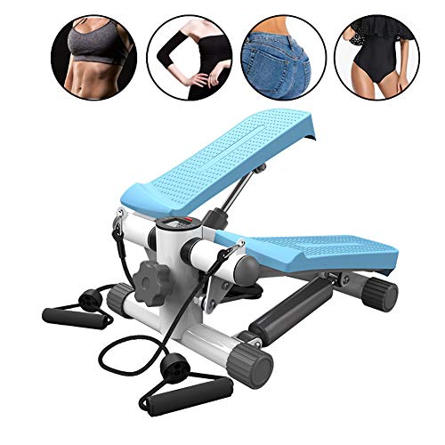 ZZPP Mini hacia Arriba-Down Stepper Aeróbic Fitness Stepper con Cuerdas De Resistencia Adelgazar Máquina,Stepper Twister Azul 42x30x20cm(17x12x8inch)