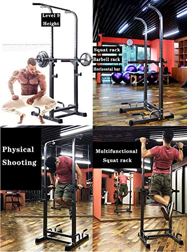 ZZZTWO Hogar Barbell Rack, Power Tower Estación de Fondos, Multifuncional Entrenamiento de la Fuerza Altura Ajustable de la Gimnasia Casera Equipo de la Aptitud HJHY