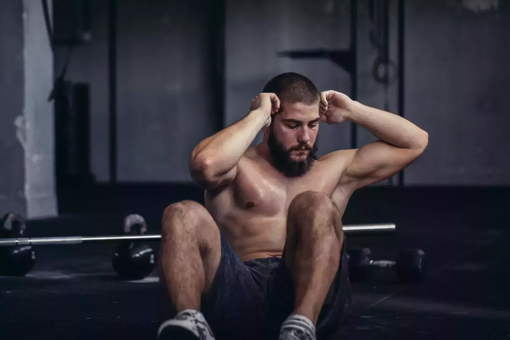 athlete doing sit ups