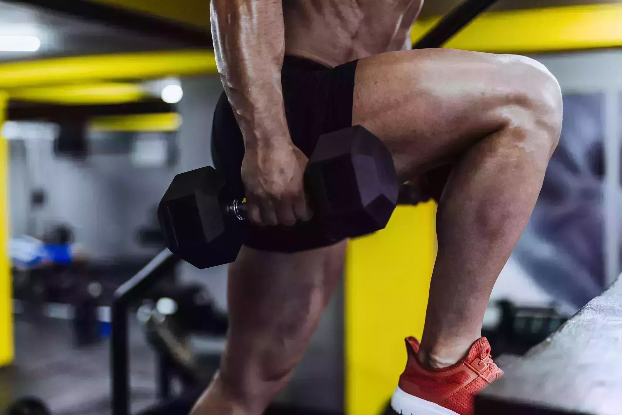 man exercising in the gym