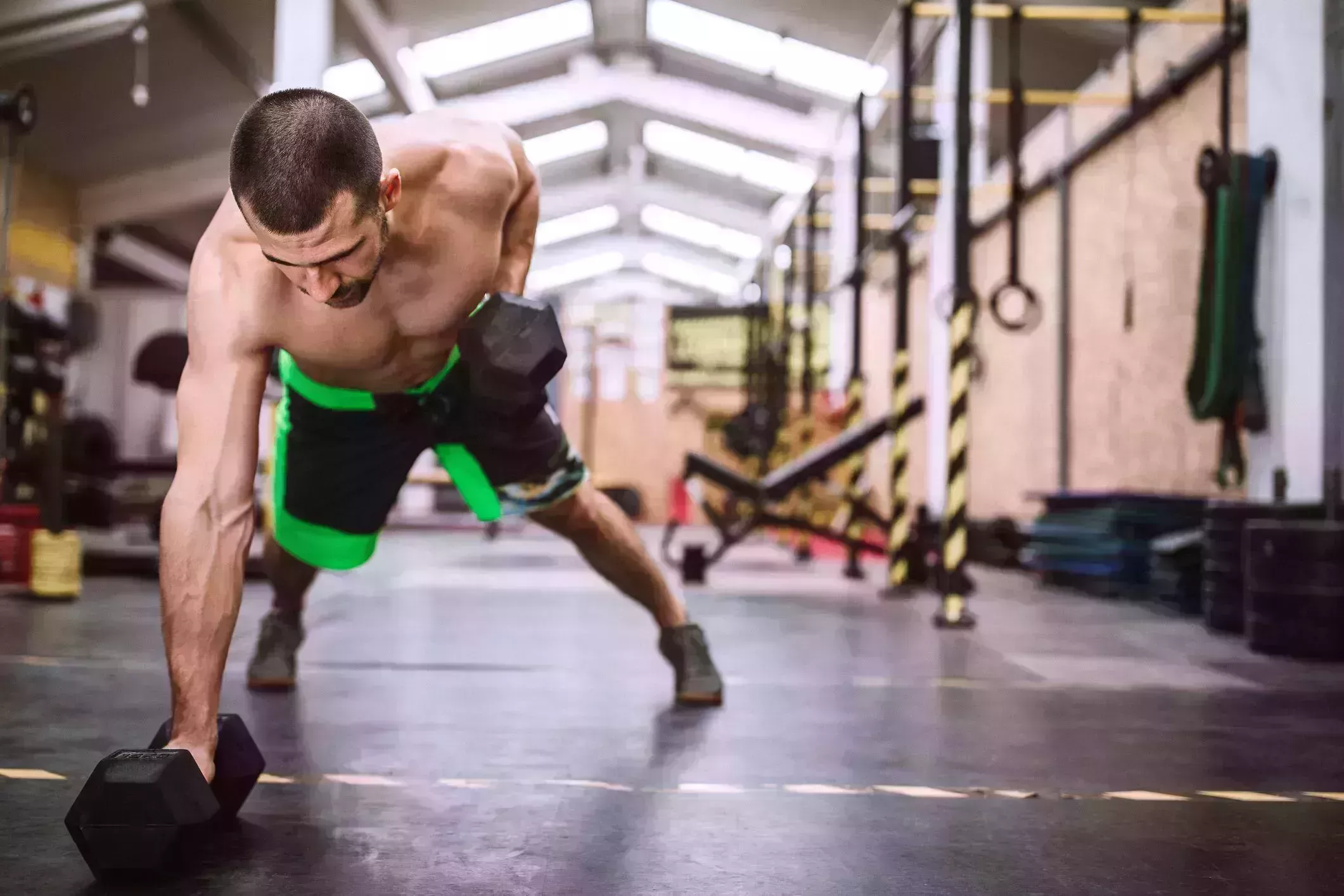 focused on his workout