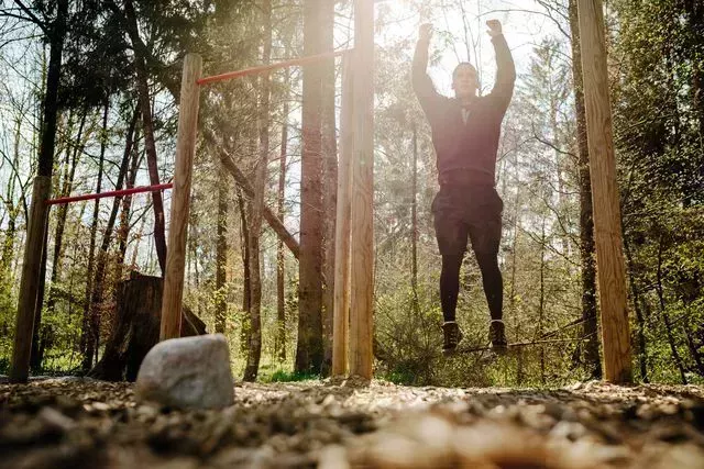 doing burpees in the park