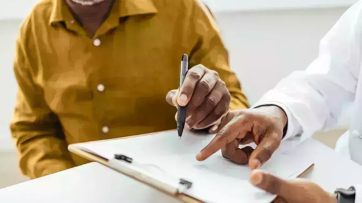 Person signing insurance