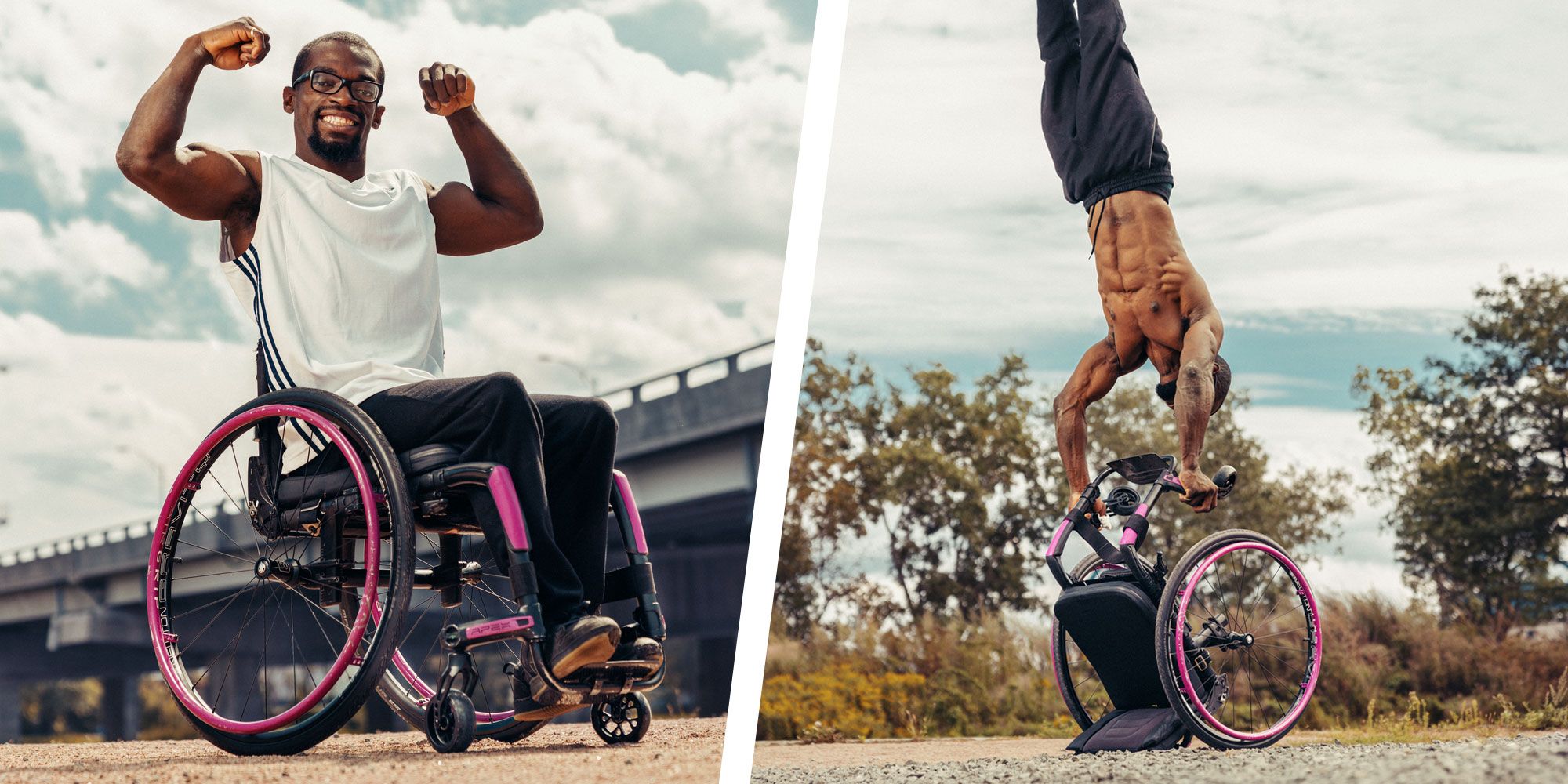 Este culturista campeón puede dar una voltereta hacia atrás en su silla de ruedas