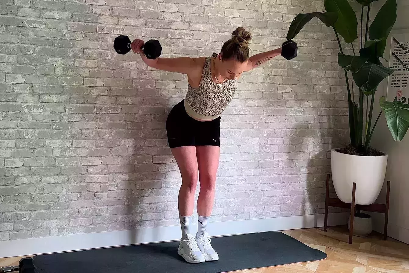 free weight exercises, lateral lunge to rear delt fly free weight exercises, lateral lunge to rear delt fly