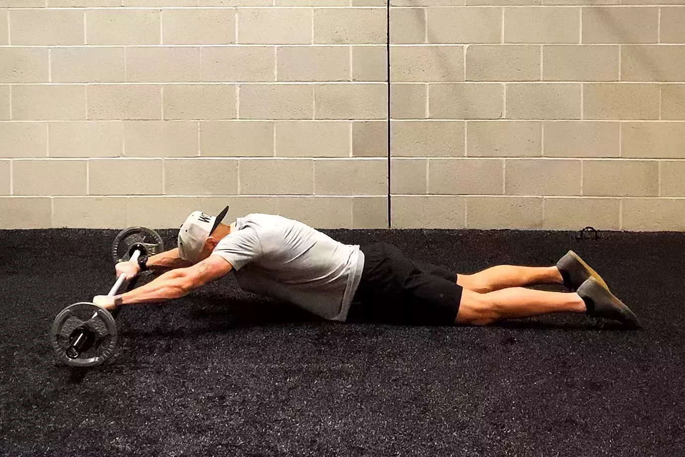 barbell workout, roll-out barbell workout, rollout