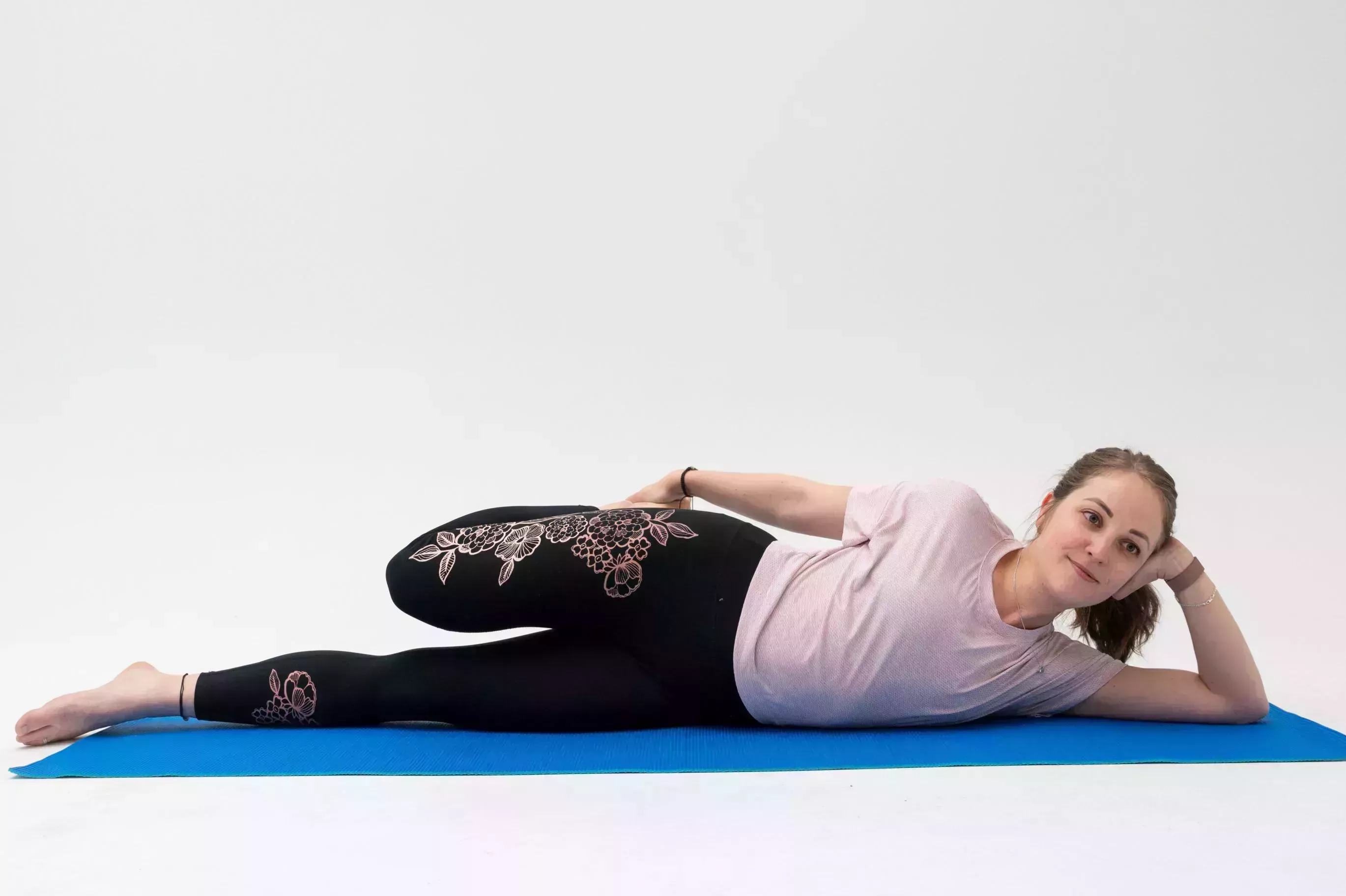 side lying quad stretch side lying quad stretch