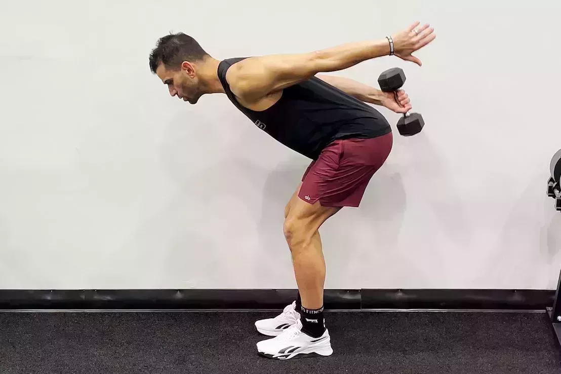 dumbbell core strengthening exercises, single arm skier