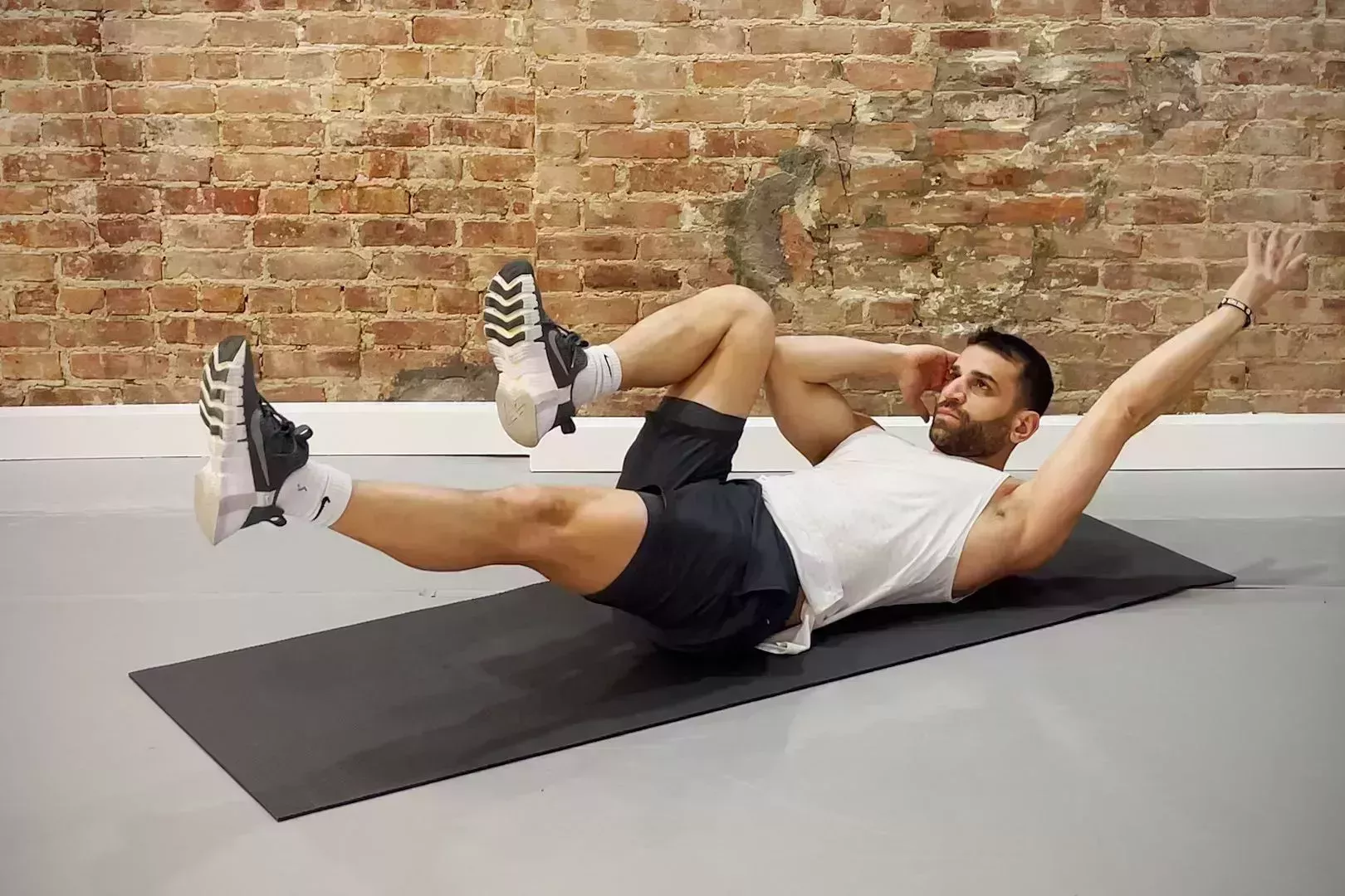 Deep core exercises, dead bug knee-to-elbow deep core exercises, dead bug knee to elbow