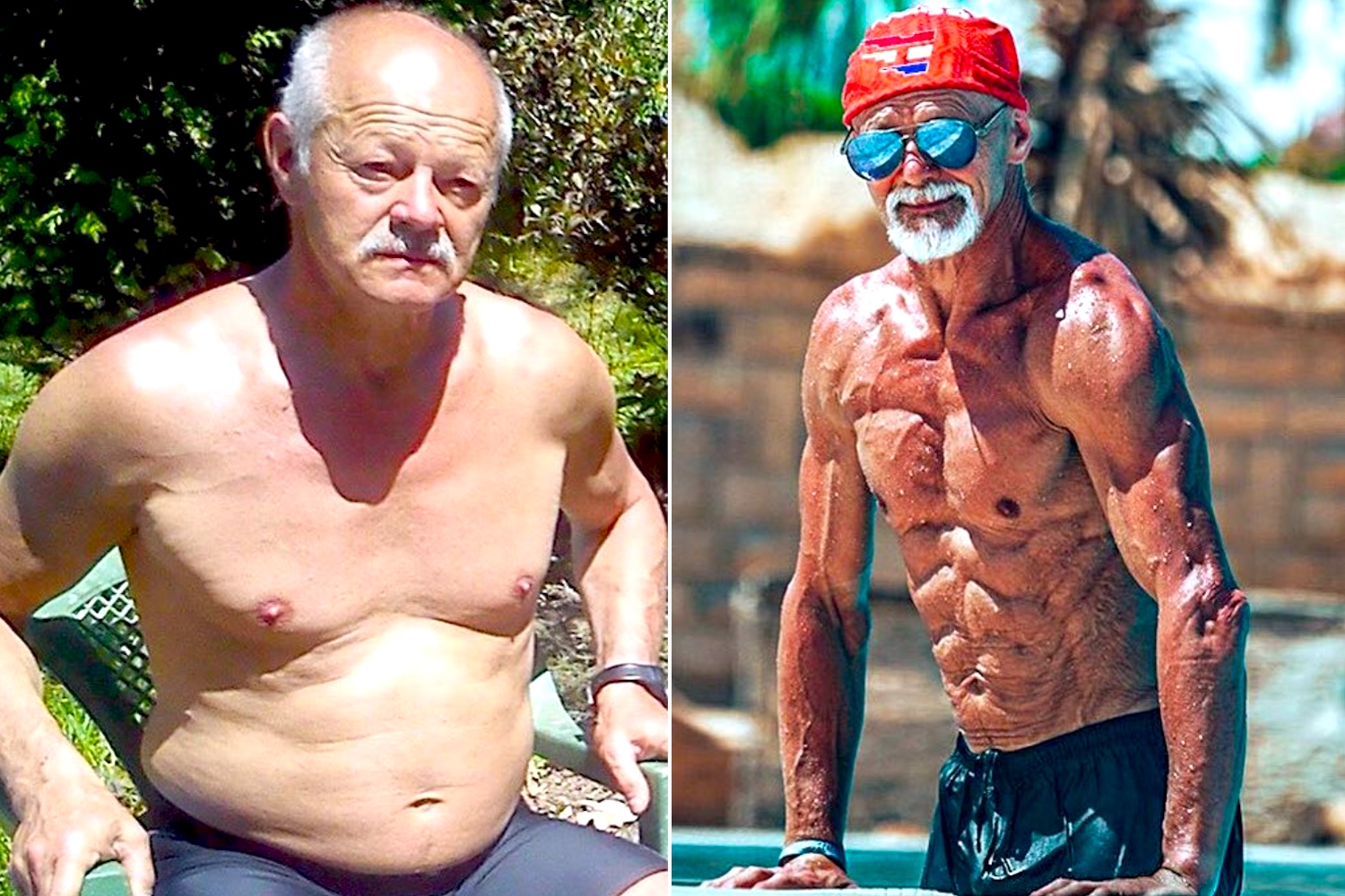 La demencial transformación corporal de dos años de un polaco de 70 años deja atónito a Internet
