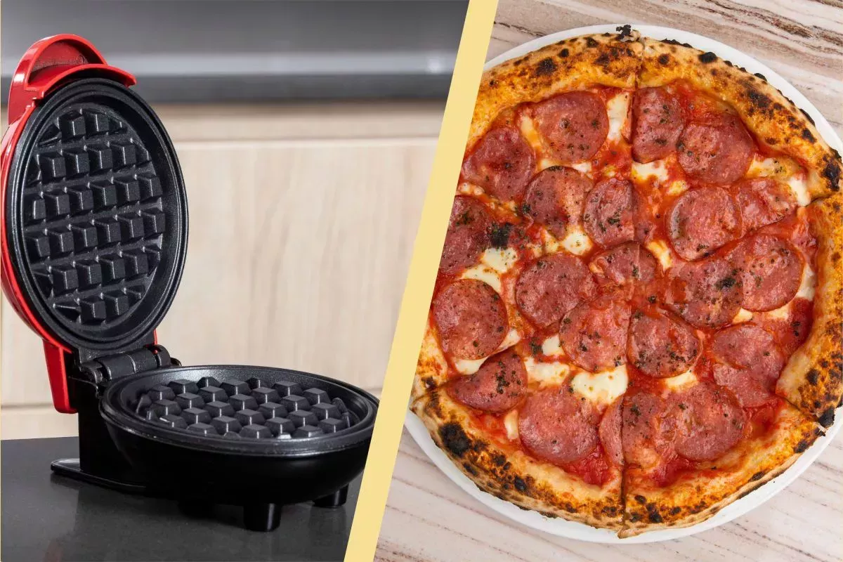 Sólo necesitas 5 minutos y 4 ingredientes para hacer pizza de pepperoni en tu gofrera - así es cómo