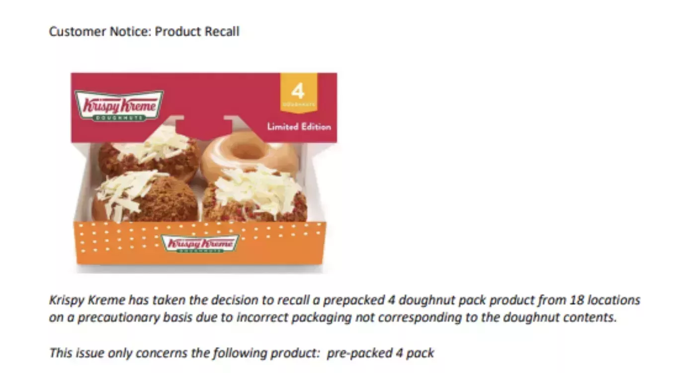 Krispy Kreme retira urgentemente estos donuts por temor a las alergias a los frutos secos: así puedes comprobar si los has comprado