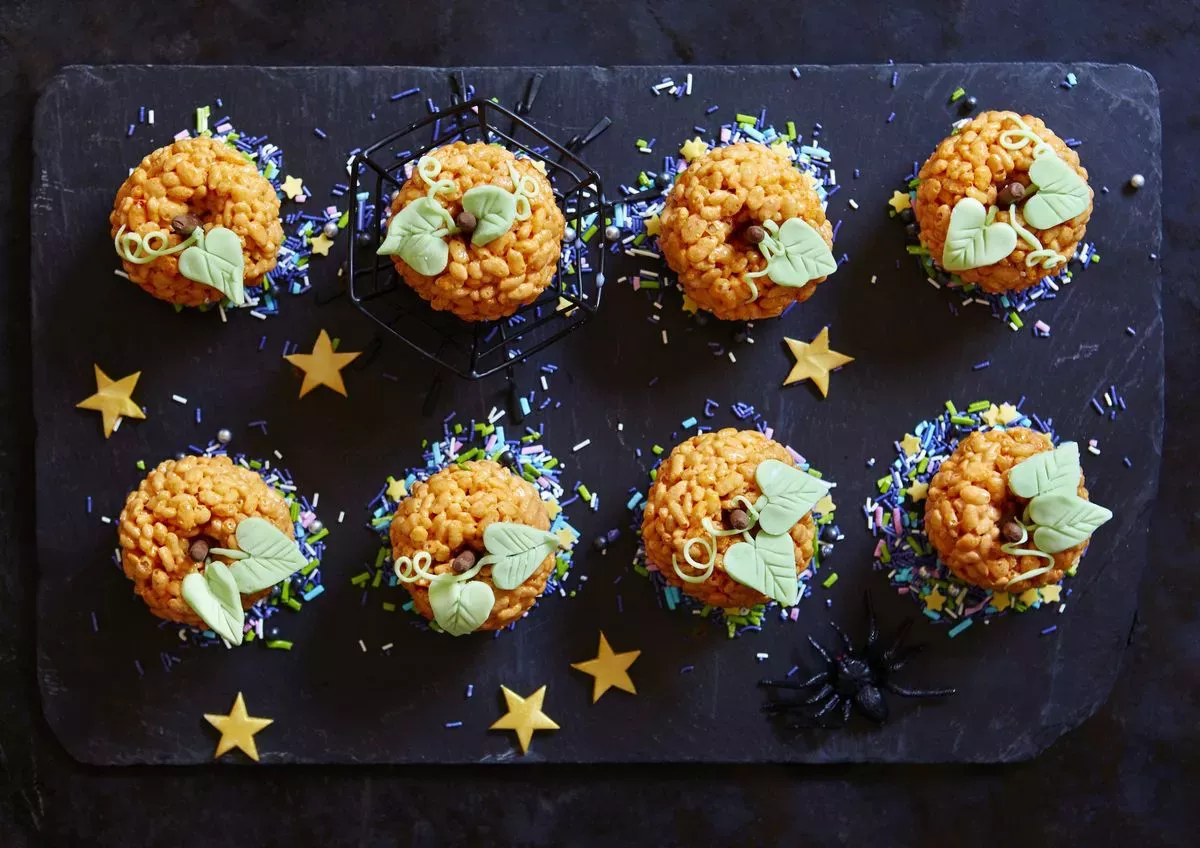 Receta de calabazas de arroz con leche para Halloween