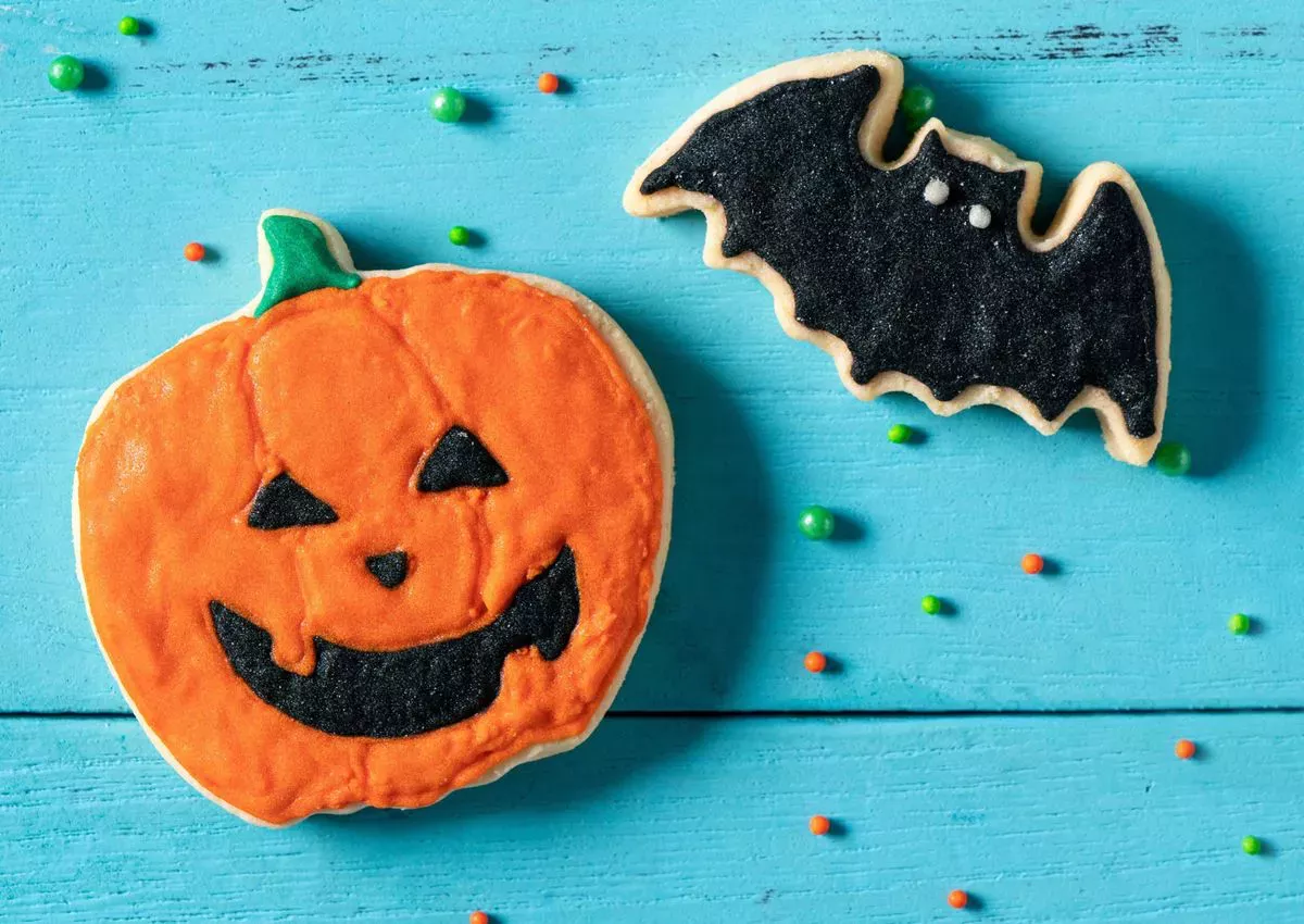 Receta de galletas de Halloween de murciélago y calabaza