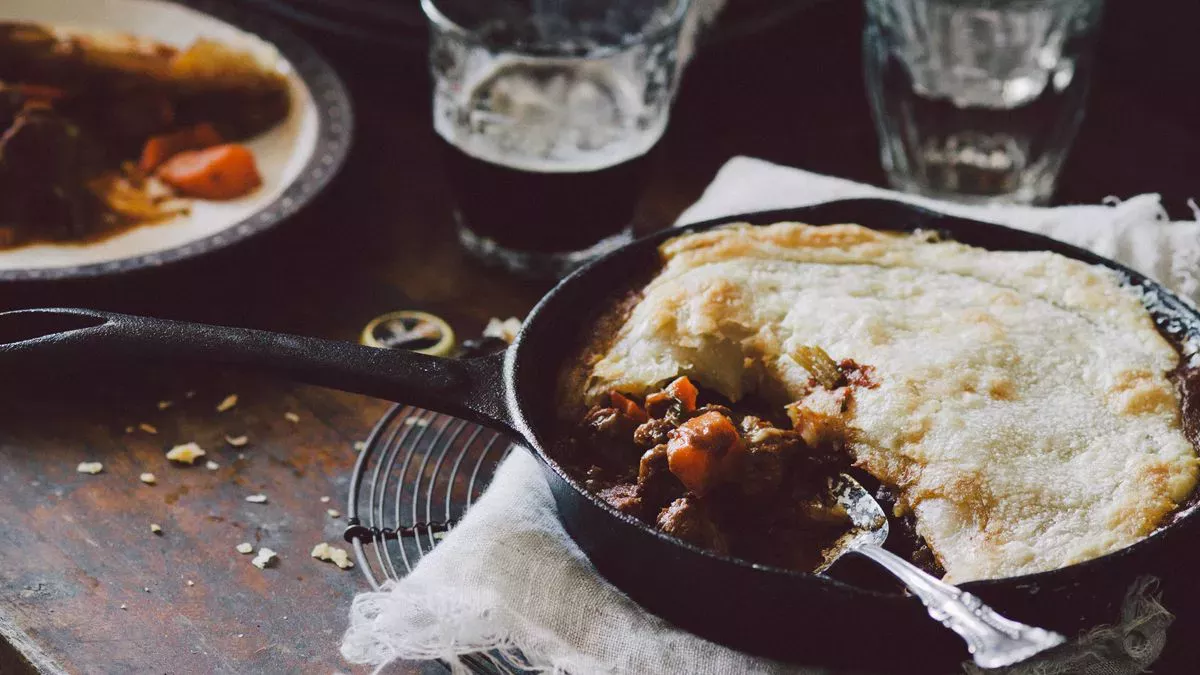 Receta de pastel de ternera y Guinness