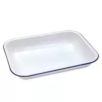 FALCON Enamel Bake Pan Blue &amp; White Large 37 X 29.5 x 6cm Roasting Baking Tray - View at Amazon