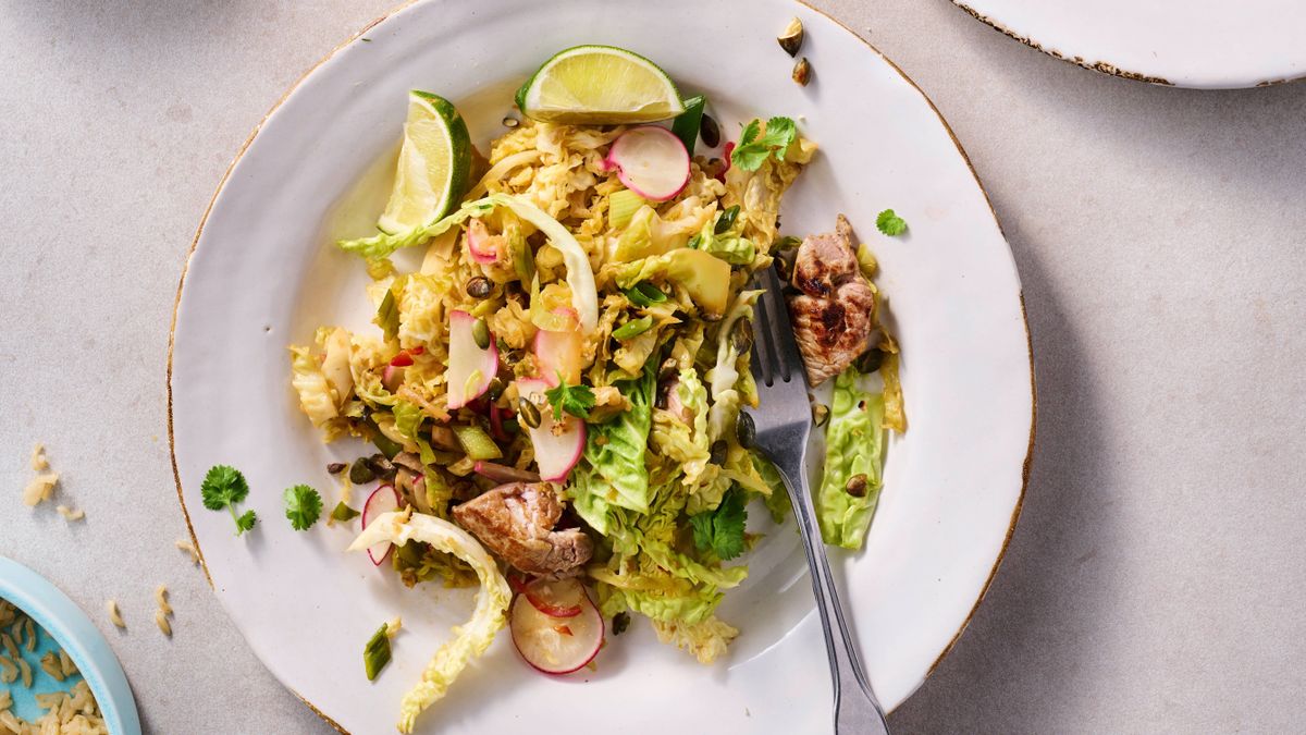 Receta de salteado de cerdo y col