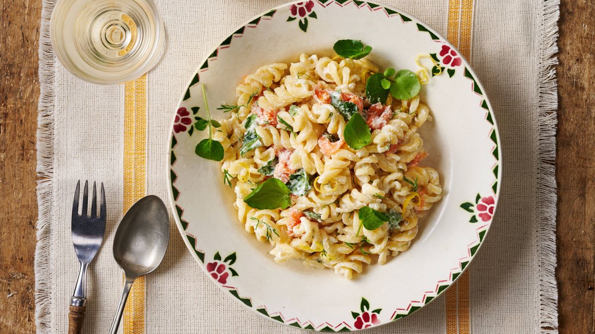 Receta de fusilli de trucha ahumada