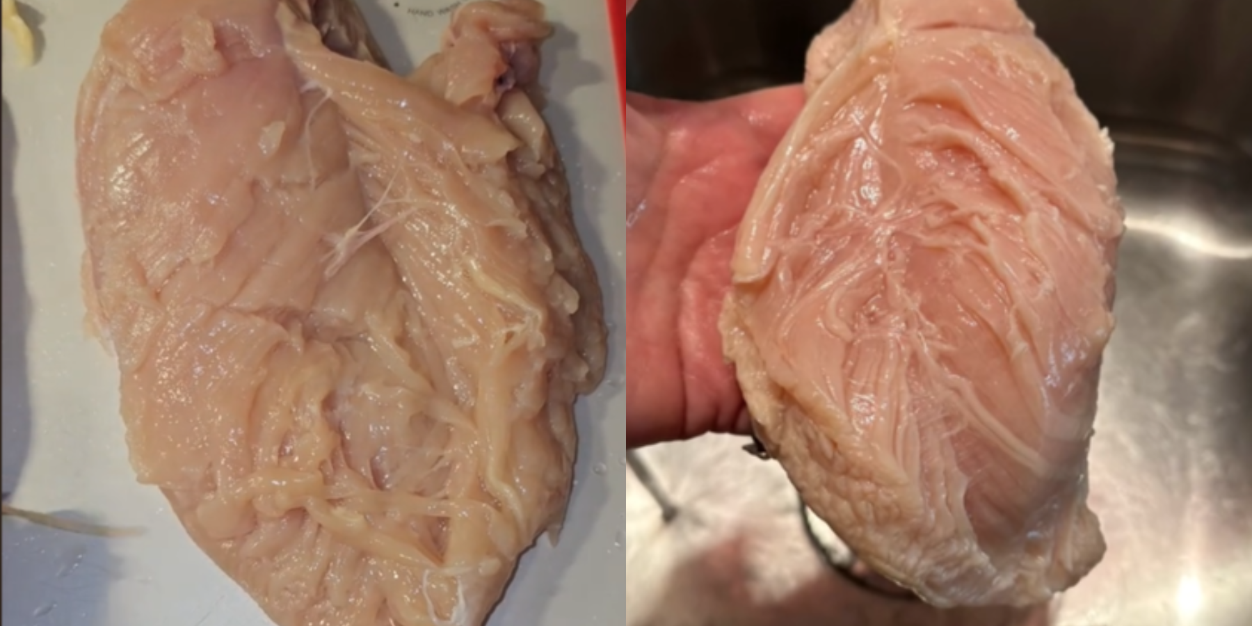 Hay una razón científica por la que el pollo crudo es fibroso