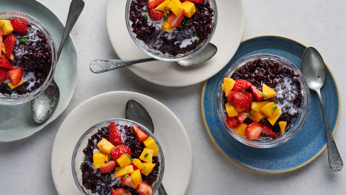 Receta de arroz negro con leche de coco